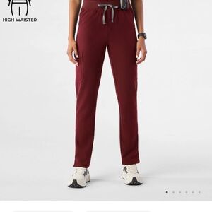 Figs Women's Maroon Straight Leg Pants NWT